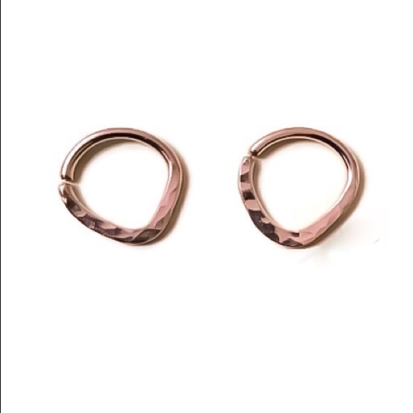 14K SOLID Yellow or Rose Gold Textured Triangle Septum Ring or DaitÄĄ Earring - Picture 3 of 9